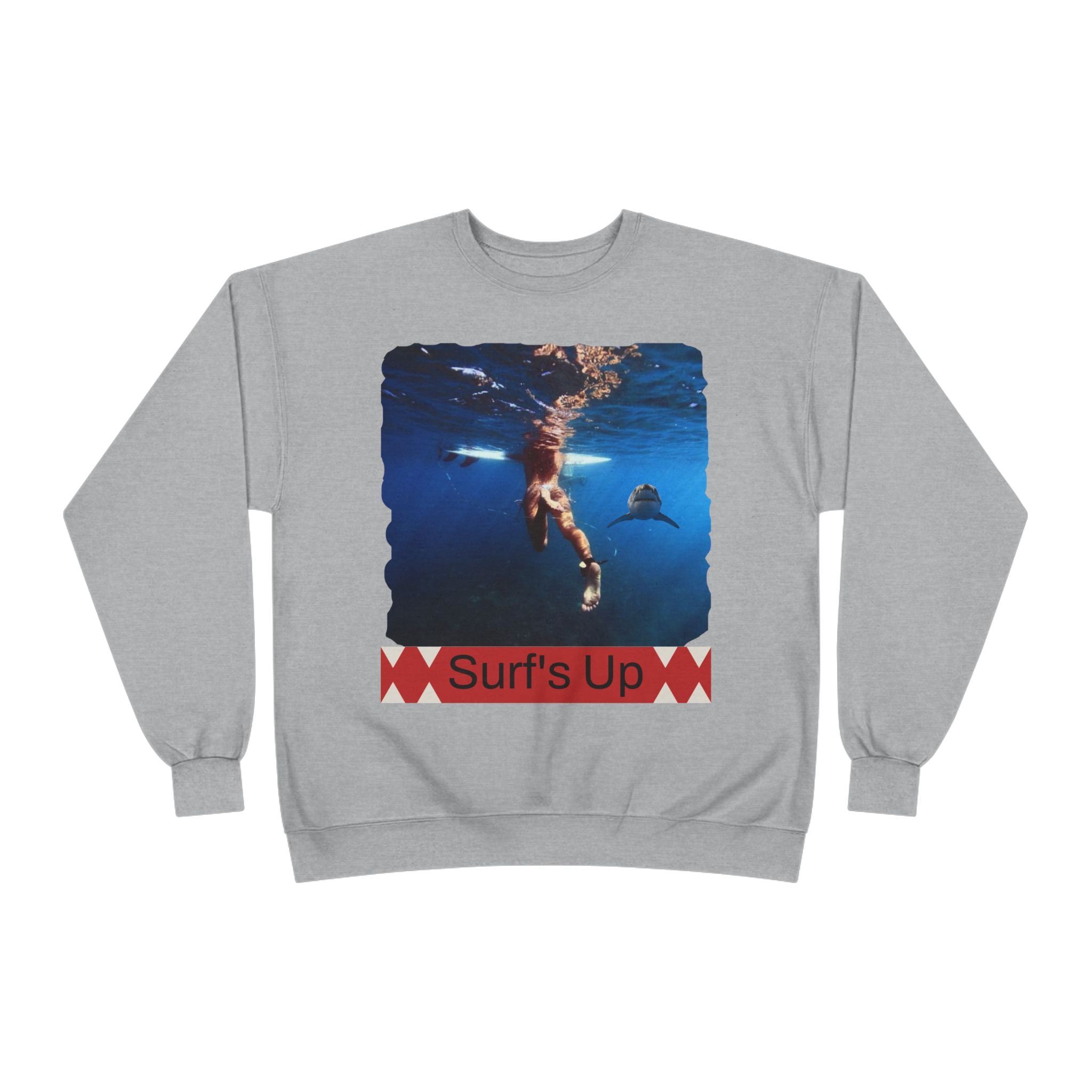 Crewneck Sweatshirt — 'Surf's Up' Underwater Surfer Graphic