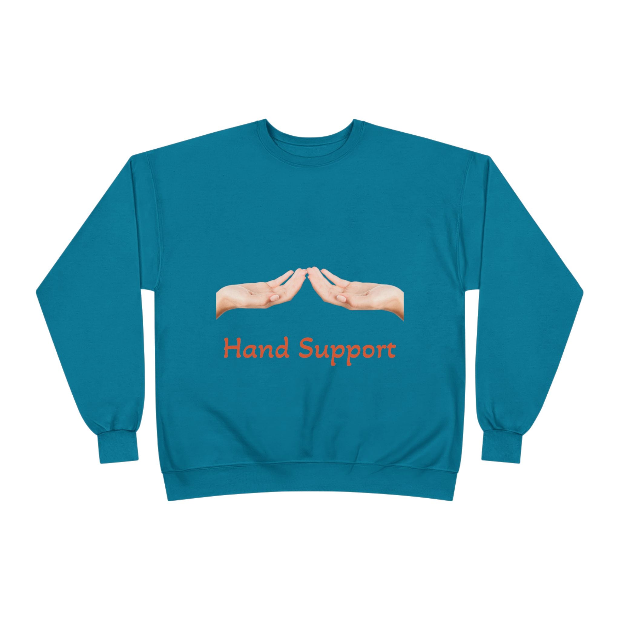 Hand Support Crewneck Sweatshirt — Comfort & Care Graphic