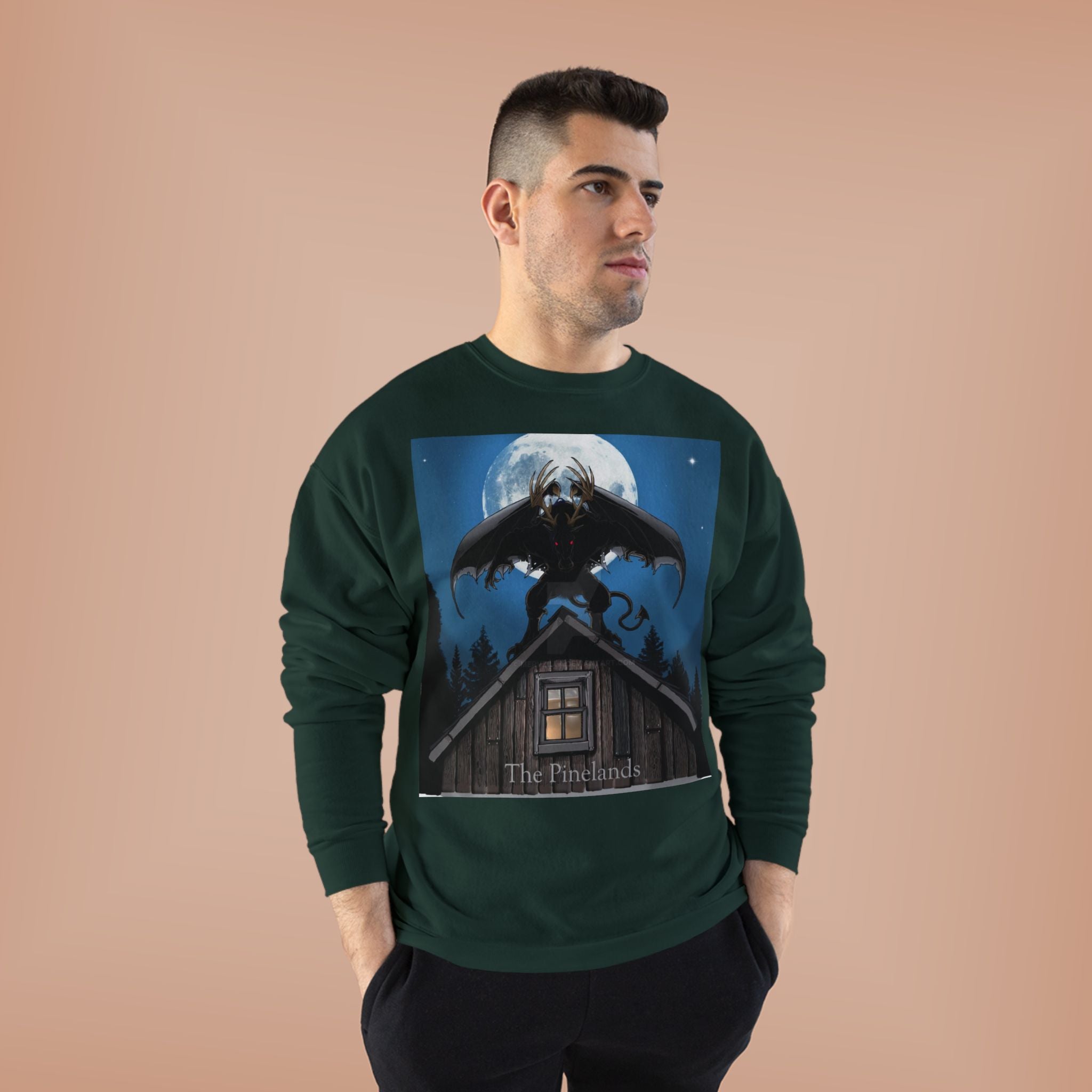 Werewolf Moon Crewneck Sweatshirt — Night Forest Horror Graphic