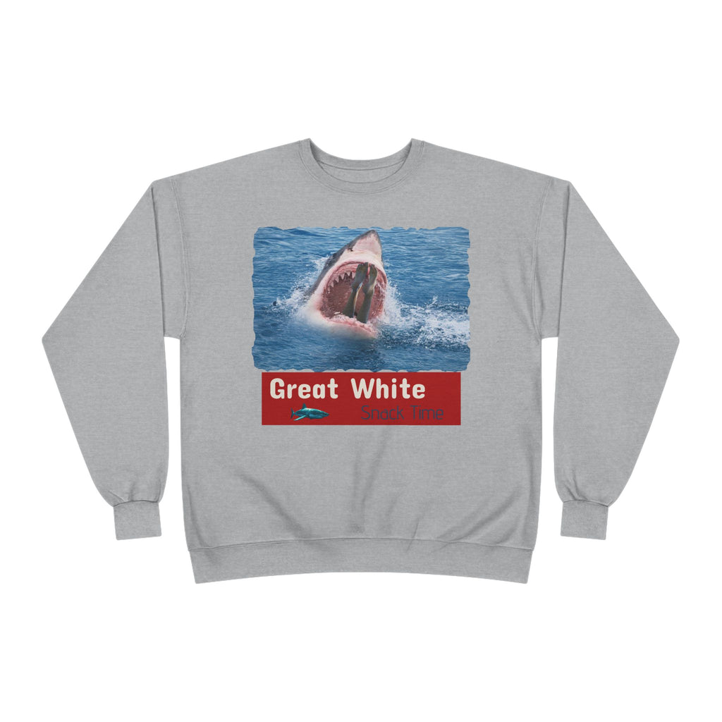 Great White Shark Crewneck Sweatshirt — Ocean Graphic Pullover