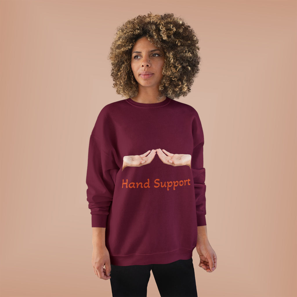 Hand Support Crewneck Sweatshirt — Comfort & Care Graphic