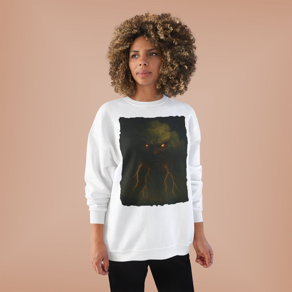 Storm Spirit Crewneck Sweatshirt — Lightning Cloud Monster Graphic