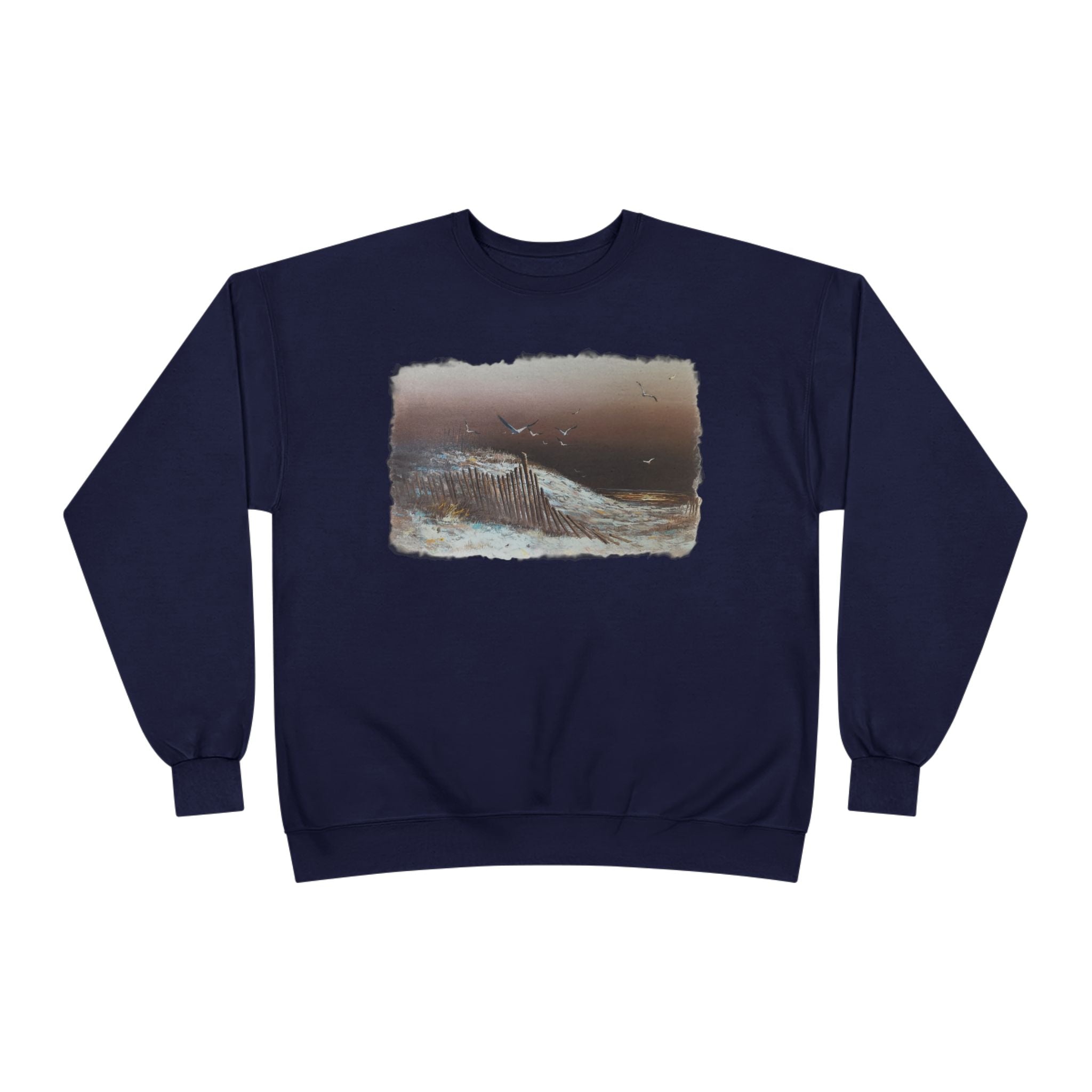 Whale Horizon Crewneck Sweatshirt — Vintage Ocean Graphic