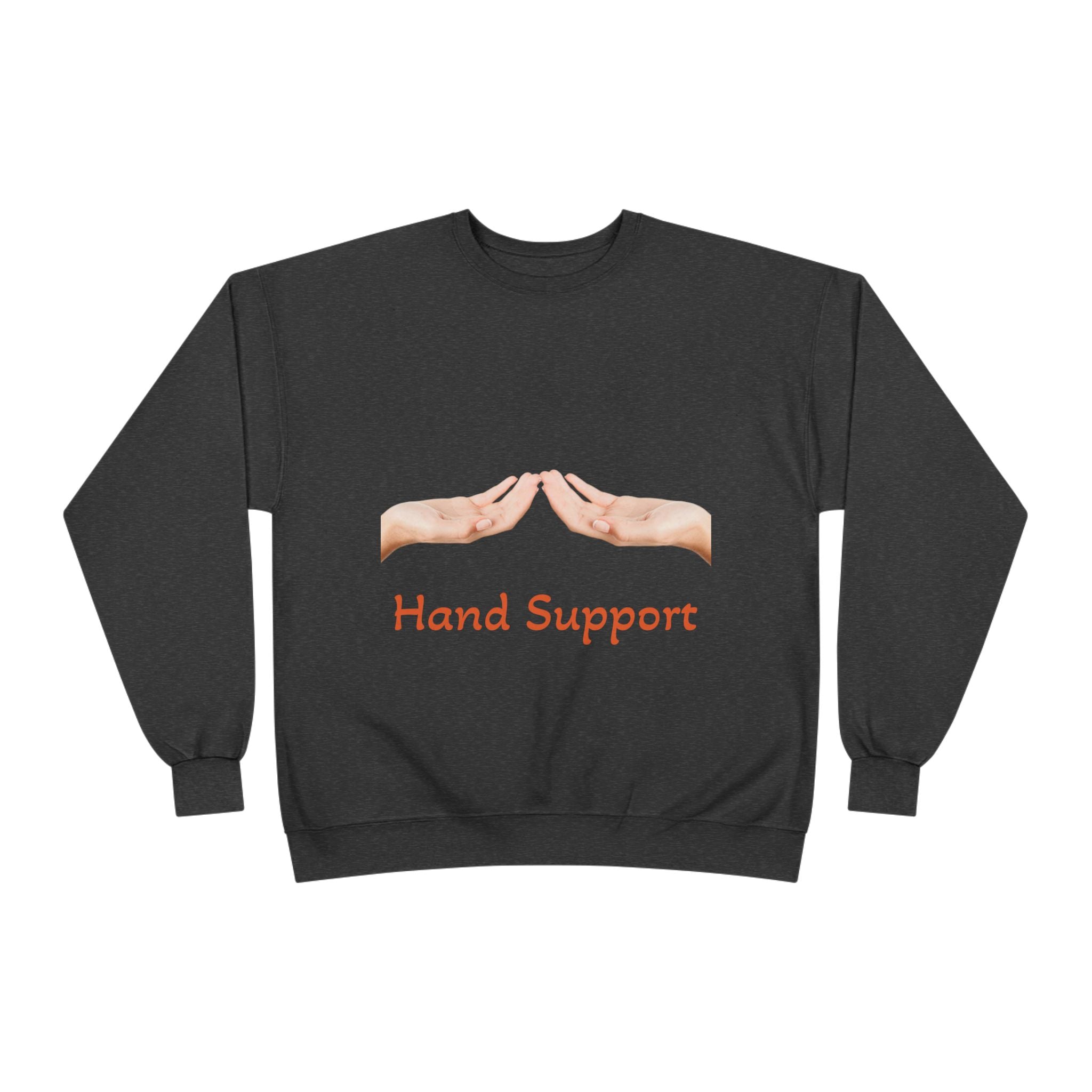 Hand Support Crewneck Sweatshirt — Comfort & Care Graphic