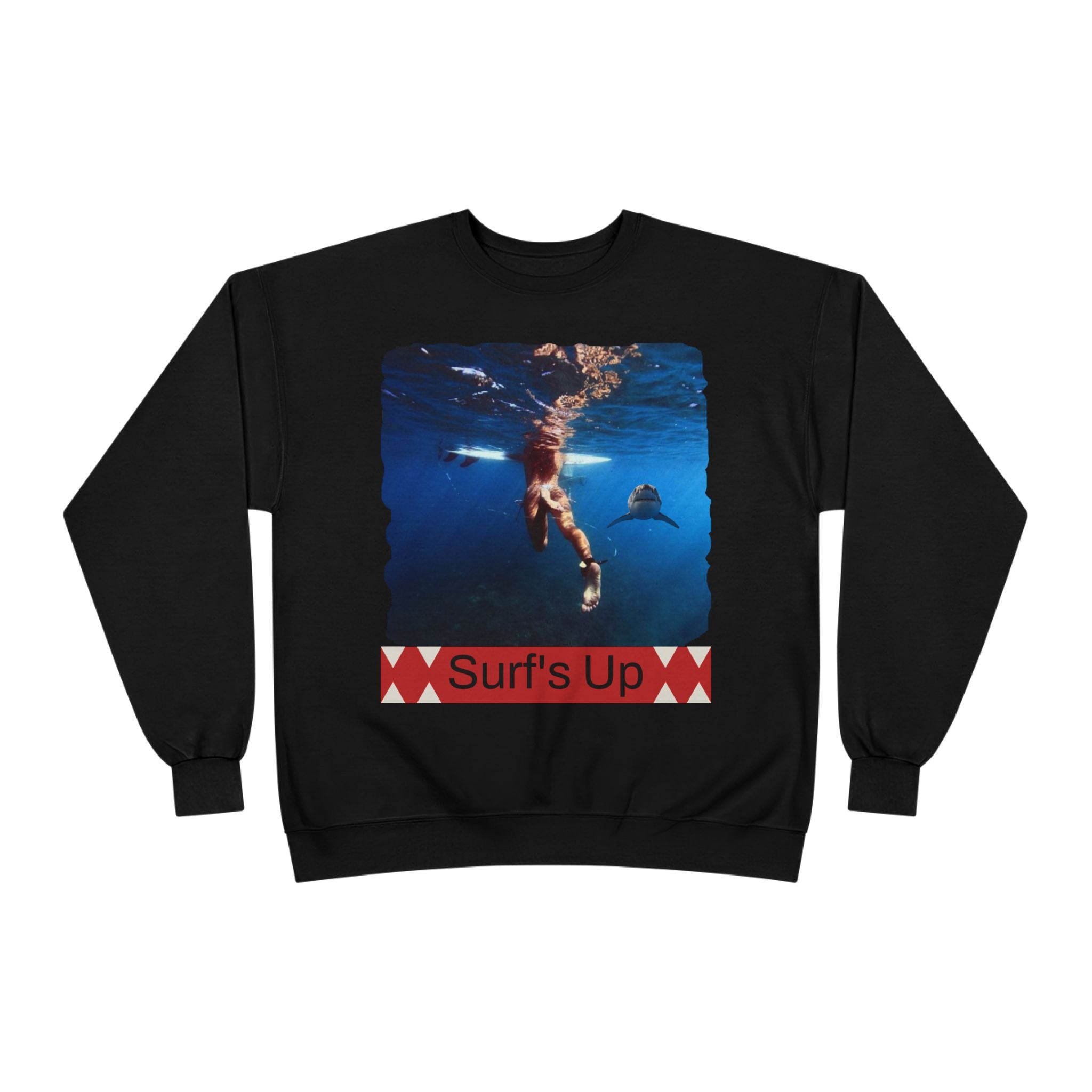 Crewneck Sweatshirt — 'Surf's Up' Underwater Surfer Graphic