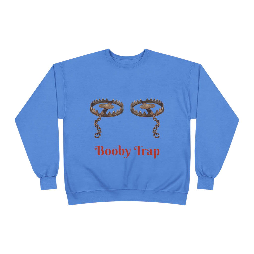 Booby Trap Sweatshirt — Funny Vintage Trap Illustration Humor Pullover