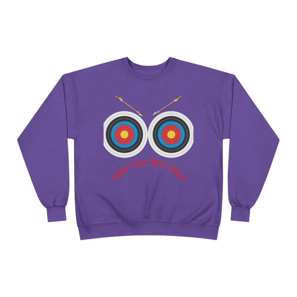 Take Your Best Shot Crewneck Sweatshirt — Archery Target Graphic