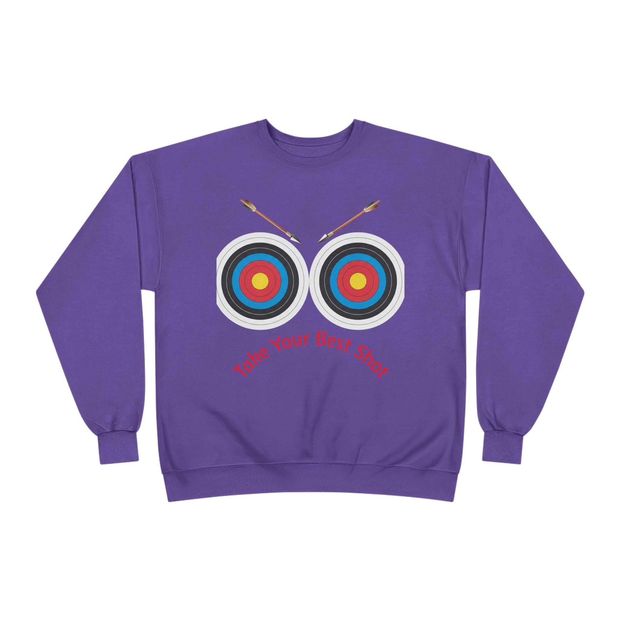 Take Your Best Shot Crewneck Sweatshirt — Archery Target Graphic