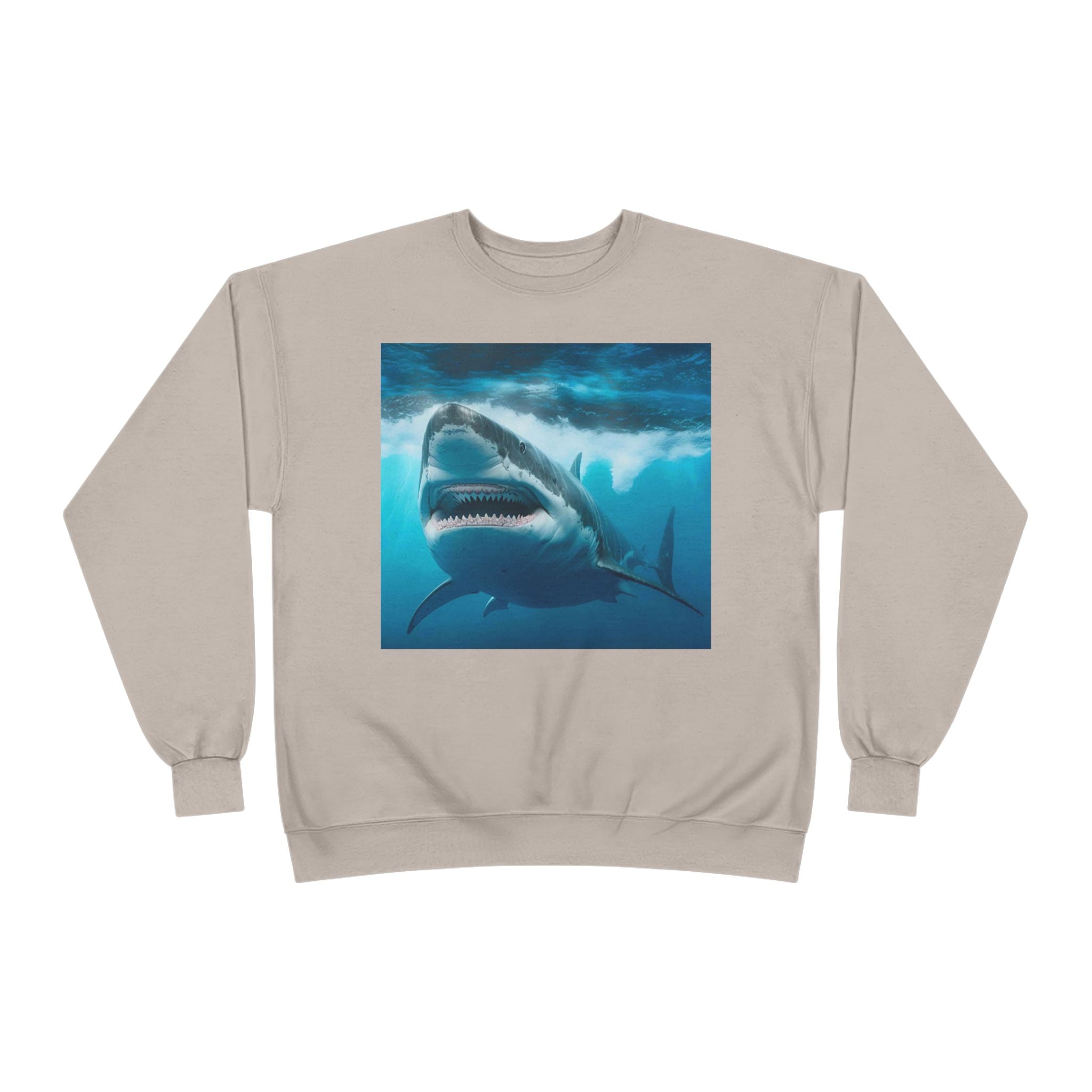 Great White Shark Graphic Sweatshirt — Ocean Predator Crewneck