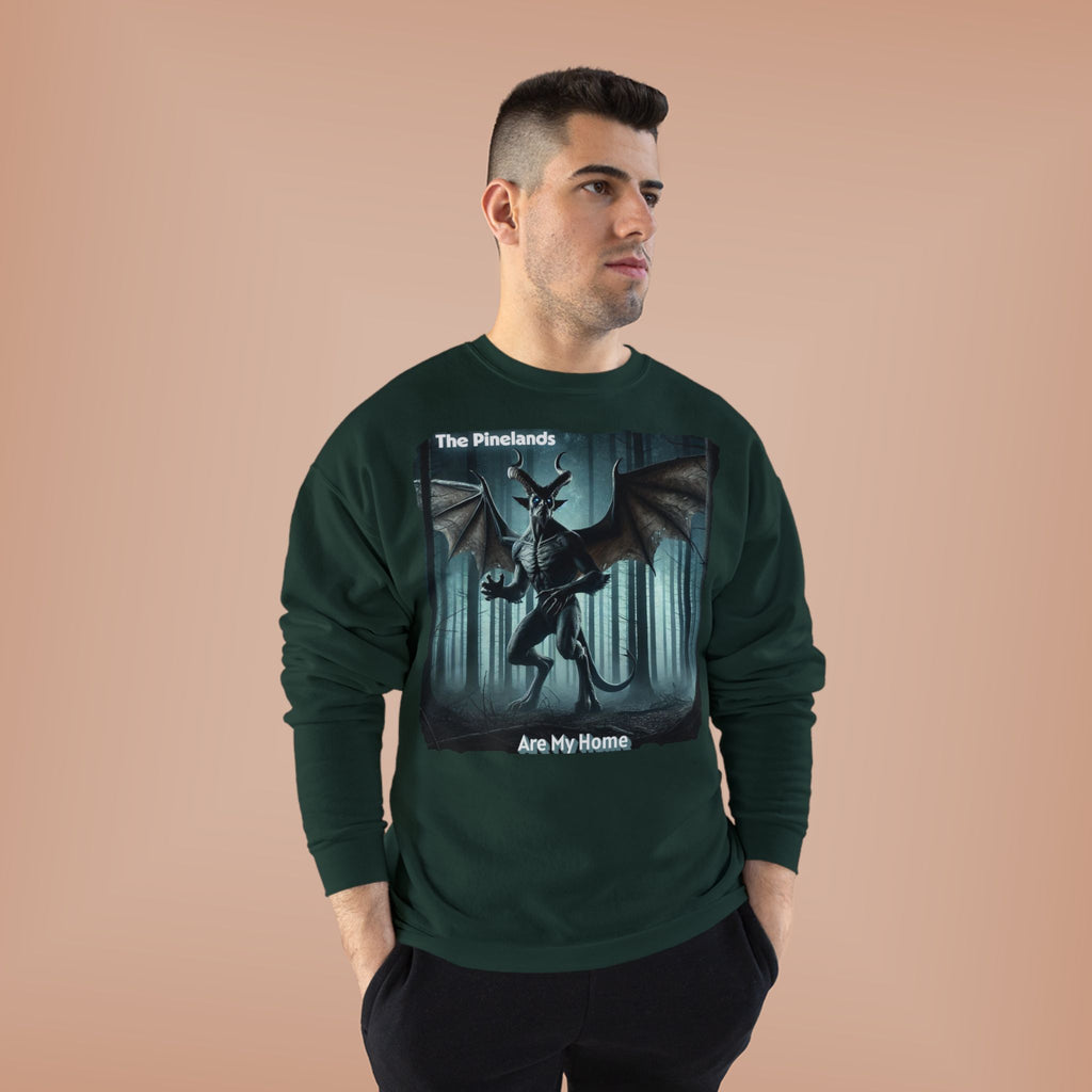 Pine Lands Dragon Crewneck Sweatshirt — "The Pinelands Are My Home" Forest Fantasy Pullover