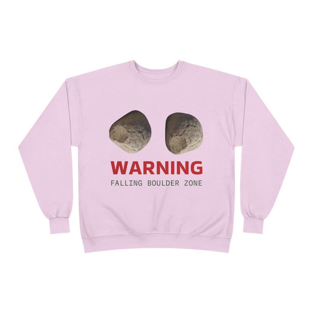 Warning Falling Boulder Zone Crewneck Sweatshirt