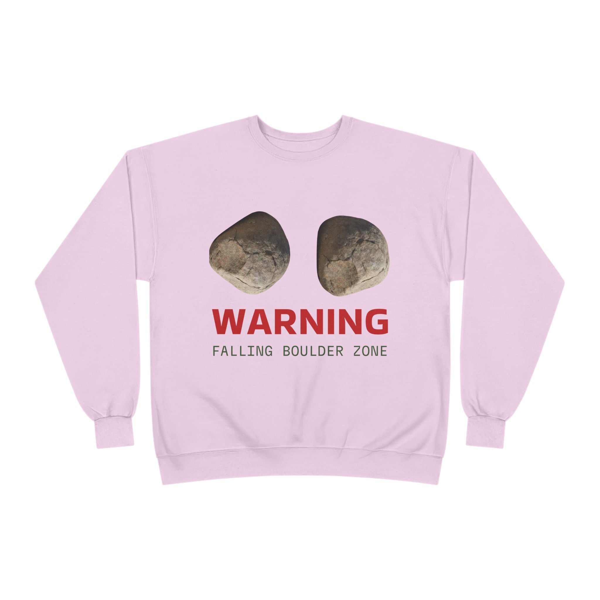 Warning Falling Boulder Zone Crewneck Sweatshirt