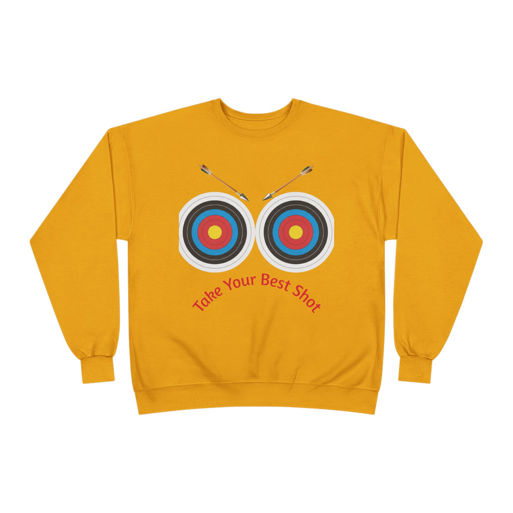 Take Your Best Shot Crewneck Sweatshirt — Archery Target Graphic