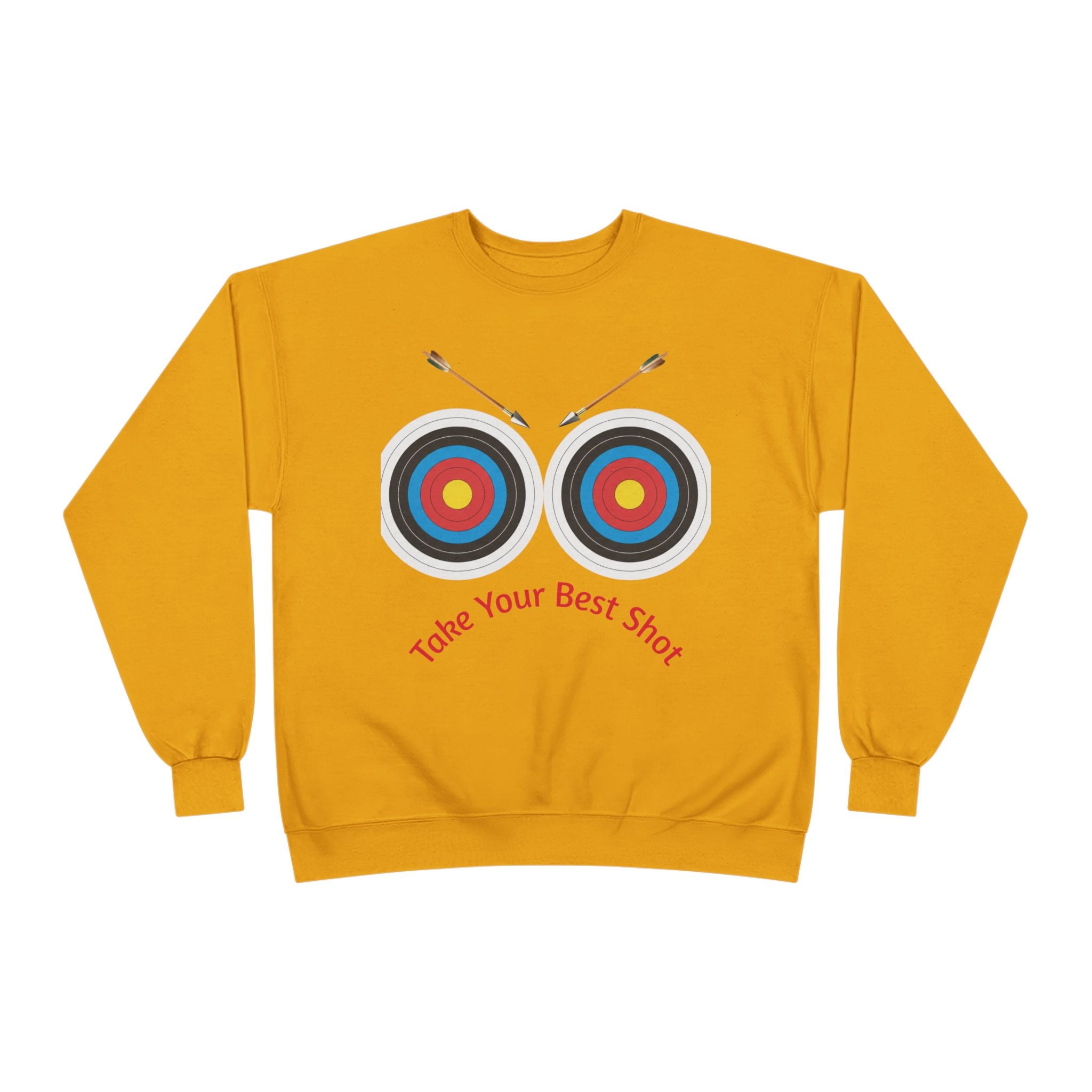 Take Your Best Shot Crewneck Sweatshirt — Archery Target Graphic